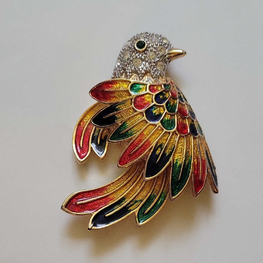 Colorful Bird Brooch